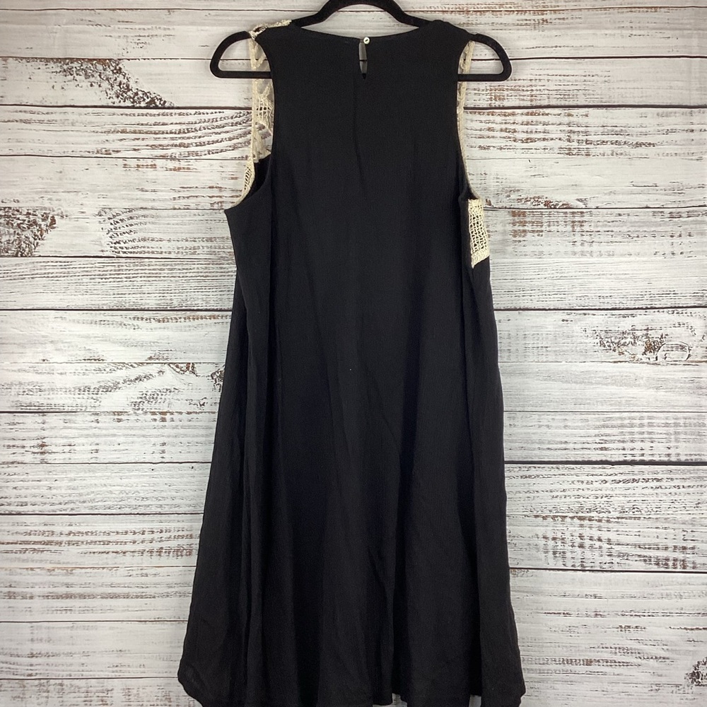 VASNA SIZE M BLACK CROCHET MID DRESS SUMMER FALL GUC - Picture 8 of 10
